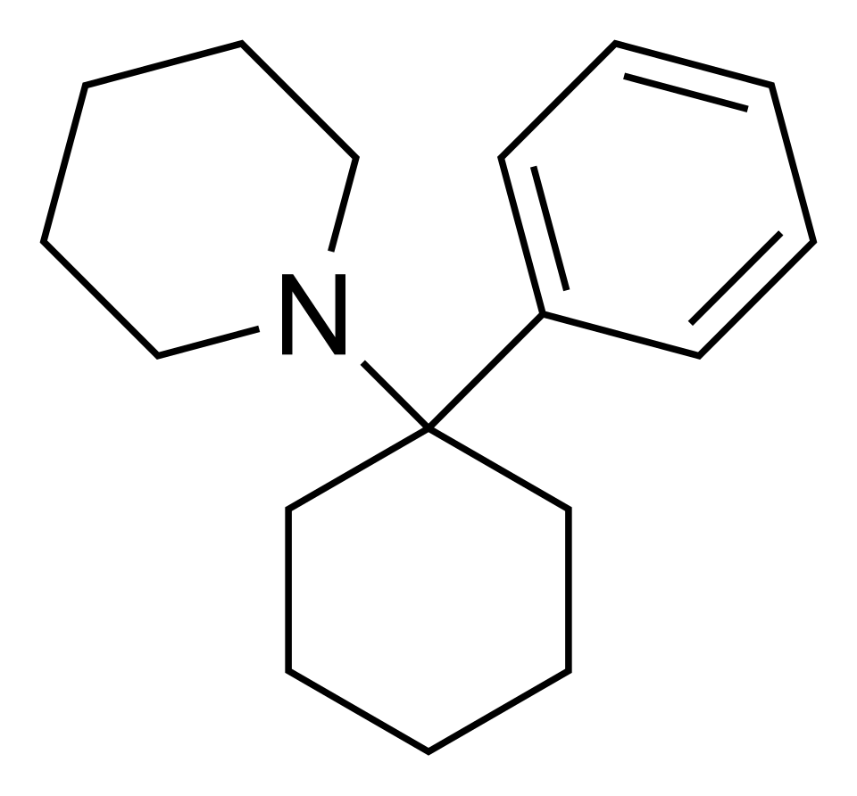 Wzór strukturalny PCP. Źródło: Wikimedia Commons.